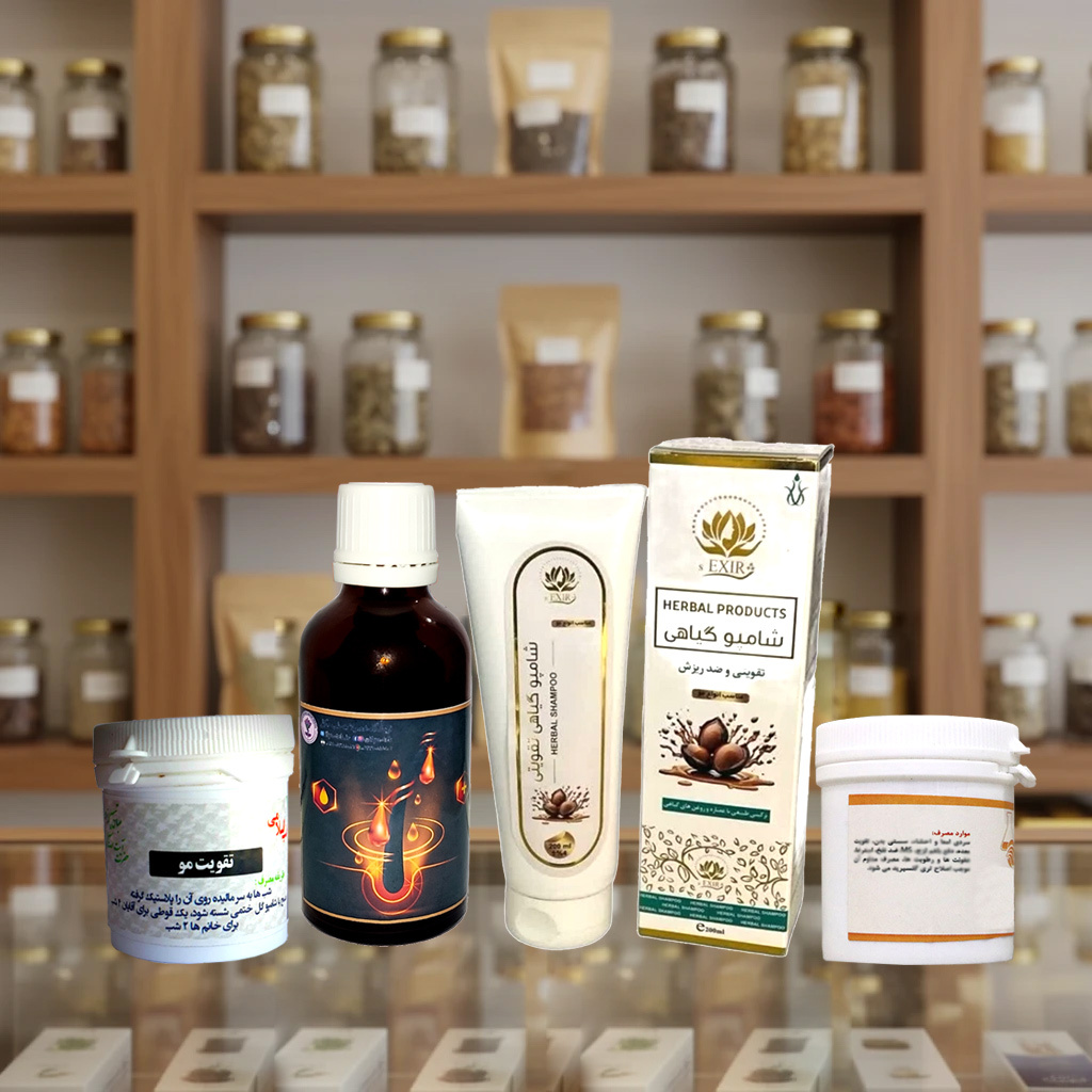 محصولات اورجینال ایلیا طب با فرمولاسیون سنتی برای رویش مجدد و براقیت مو | Original Ilya Teb Hair Revitalization Product